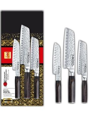 Cuisine::pro® Damashiro EMPEROR® 3-Piece Santoku Knife Set | Brand New!